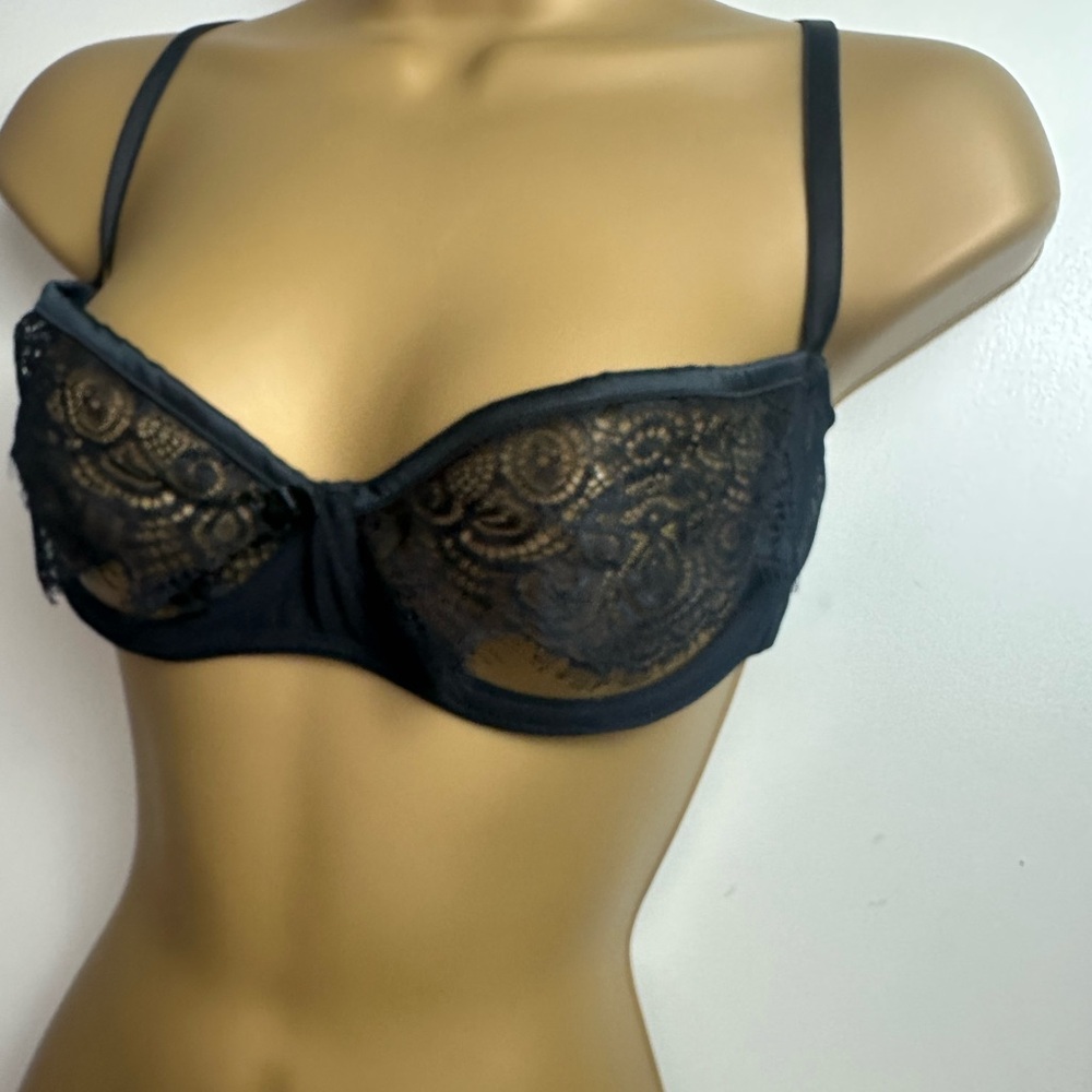 Lascivious Black Satin Lace Cupless Underwire Sultry Romantic  UltraSexy Bra 36C